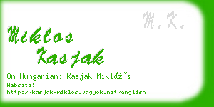 miklos kasjak business card